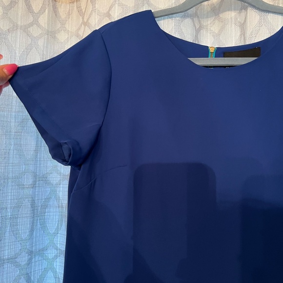 Cynthia Rowley Blue and Green Sheath Mini Dress - Picture 2 of 5